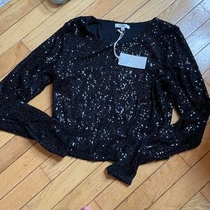 Z Supply black sequin top size medium new